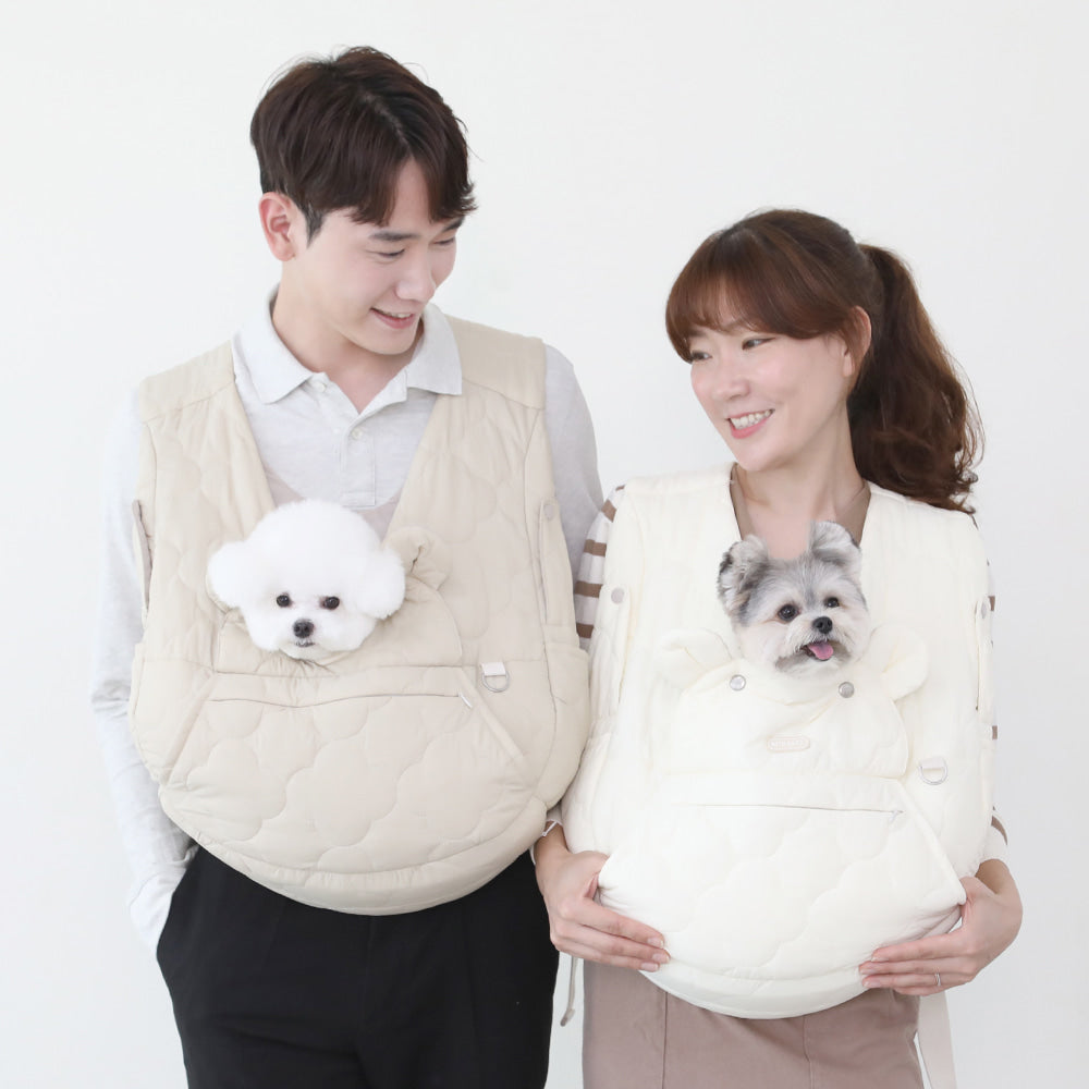 【Version 3】Ritogato Voddly Cozy Front Bag 前孭寵物袋 跣水質料 沙杏色