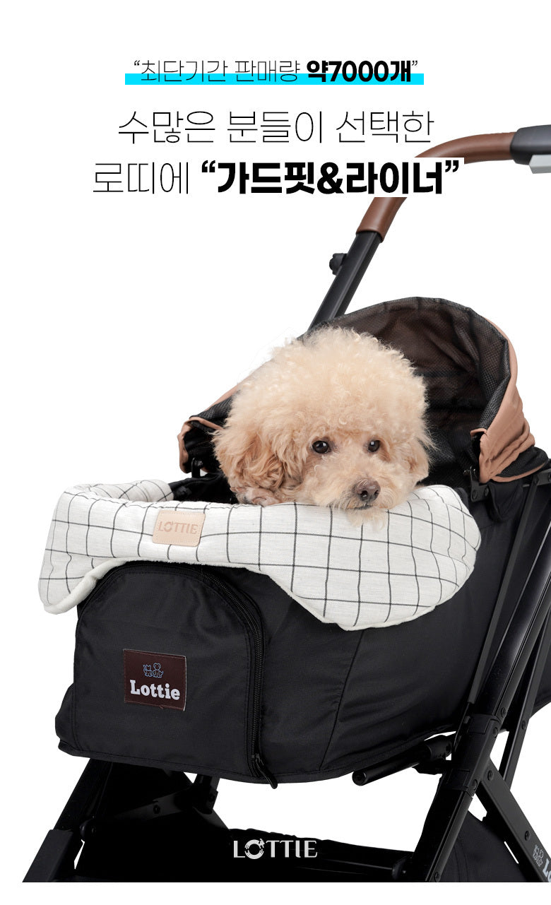 Rottie 寵物推車 杏色Poodle車圍邊
