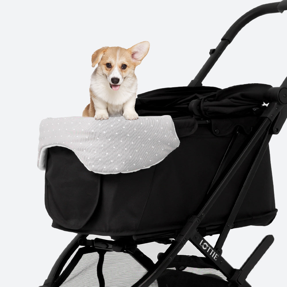 Rottie 寵物推車 灰色波點車圍邊