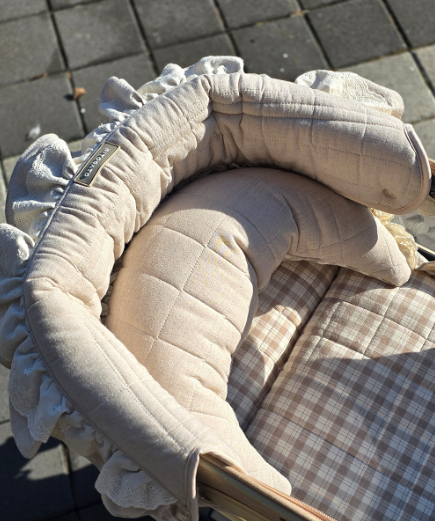 【預訂】 Ritogato Pawpaw Frill Pet Cart Cushion 小熊喱士款寵物推車車墊套裝- 啡色