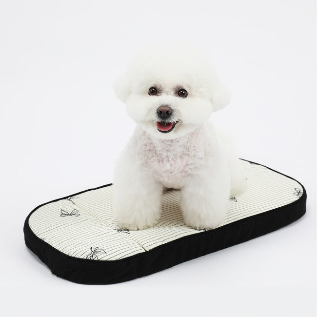 Ritogato Pliant Buggy Cover-up Cushion 蝴蝶結喱士款寵物推車車墊套裝 - 黑色