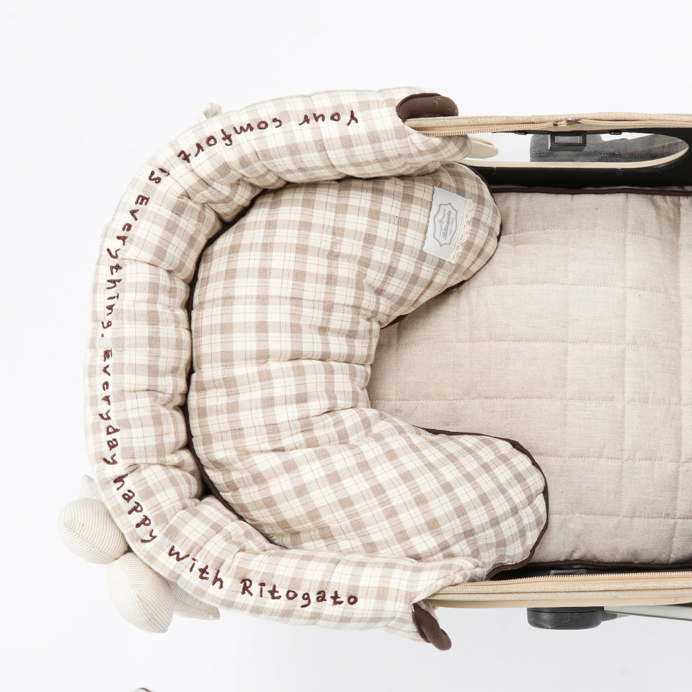 Ritogato Chou-Ribbon Buggy Cover-up Pillow 韓式簡約款寵物半月枕 (三色)
