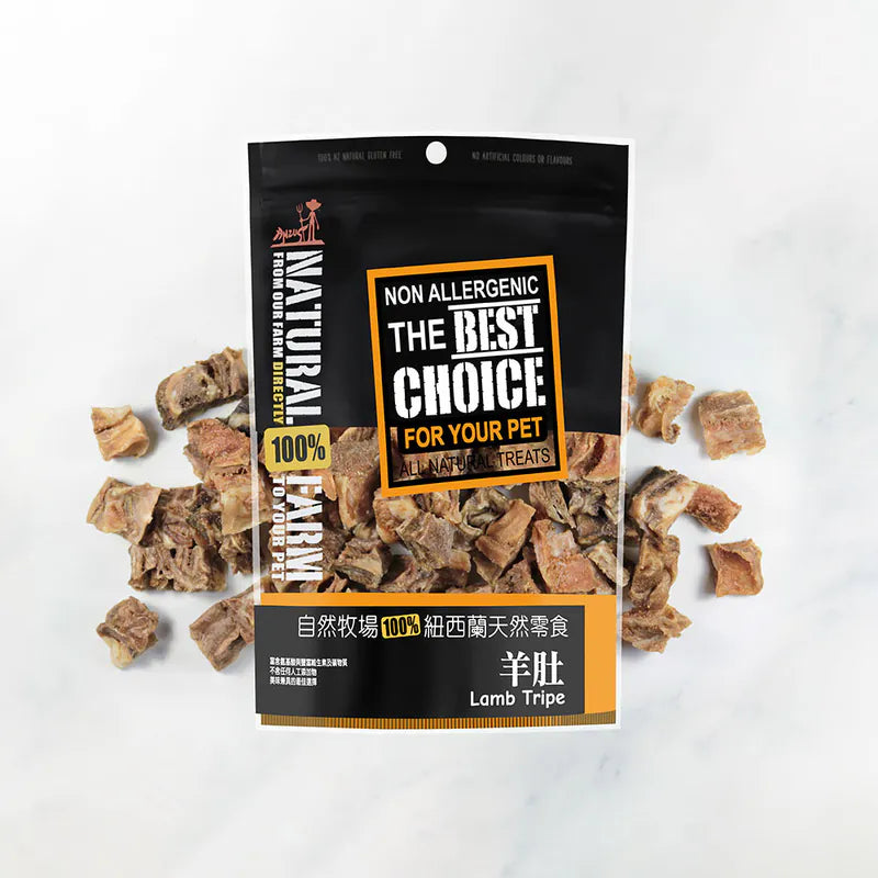 自然牧場 Natural Farm 天然寵物零食 羊肚 Lamb Tripe 100g