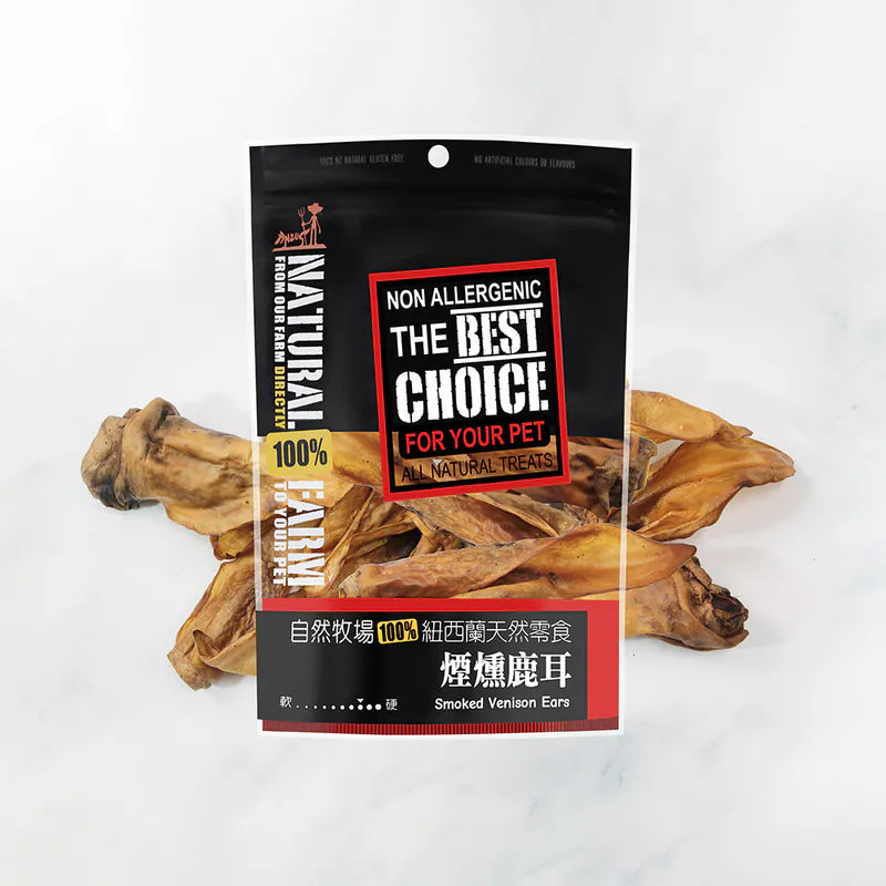 自然牧場 Natural Farm 天然寵物零食 煙燻鹿耳 100g