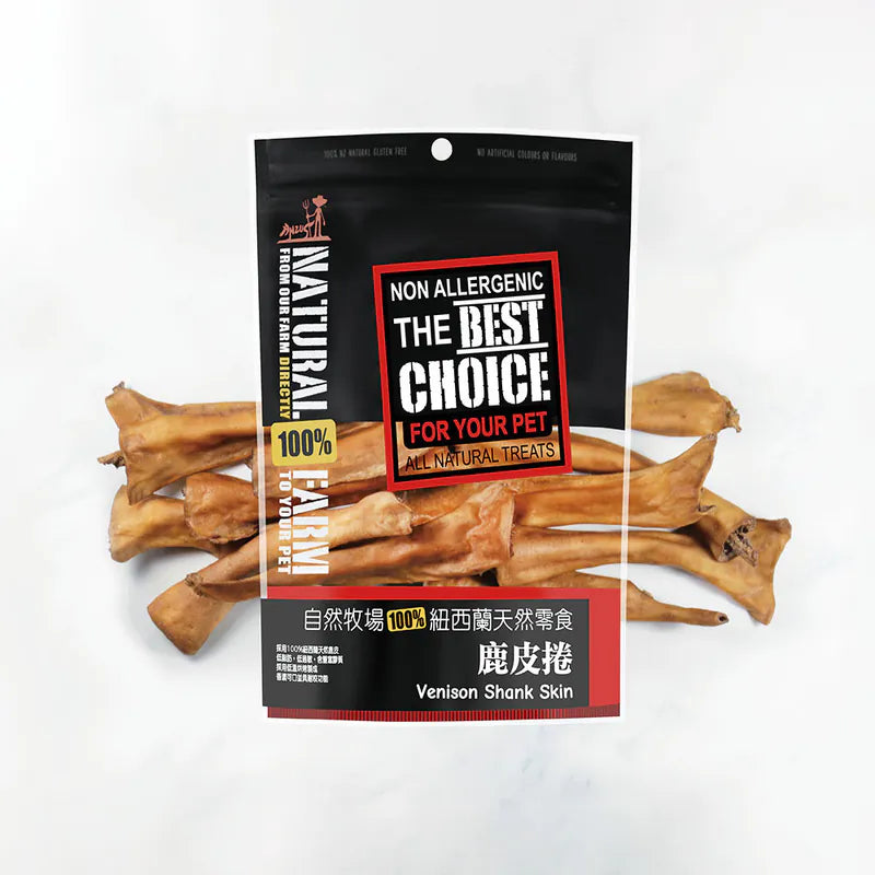 自然牧場 Natural Farm 天然寵物零食 鹿皮捲 Version Shank Skin 120g