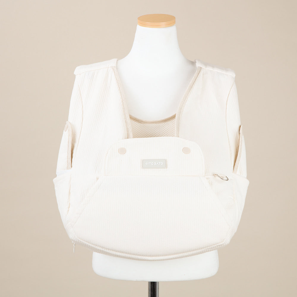【Version 5】 Ritogato Voddly Petite Front Bag 前孭寵物袋 細版夏日透氣質料 奶油色