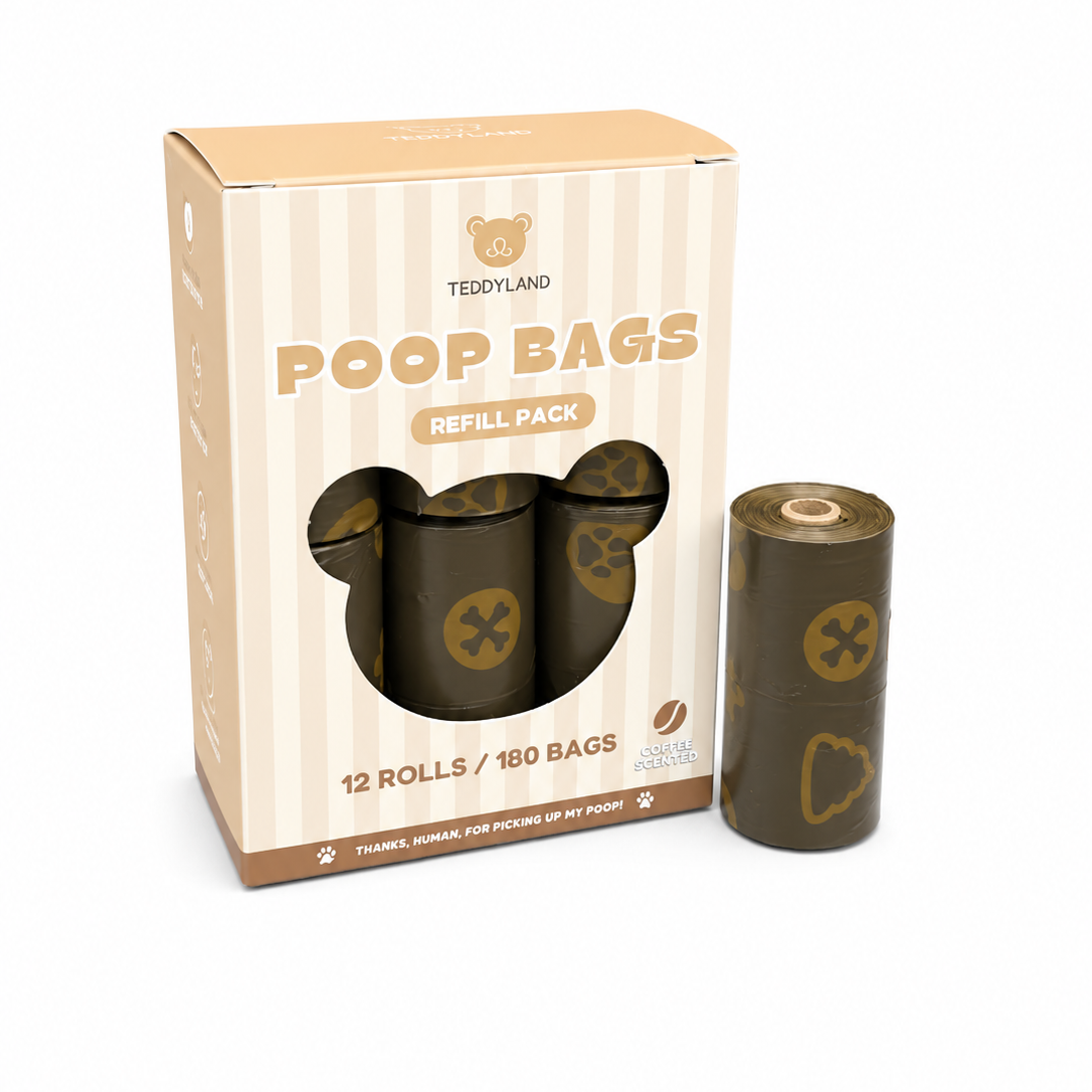TeddyLand 寵物咖啡香味拾便袋補充裝 12捲裝 Poop bag refill pack