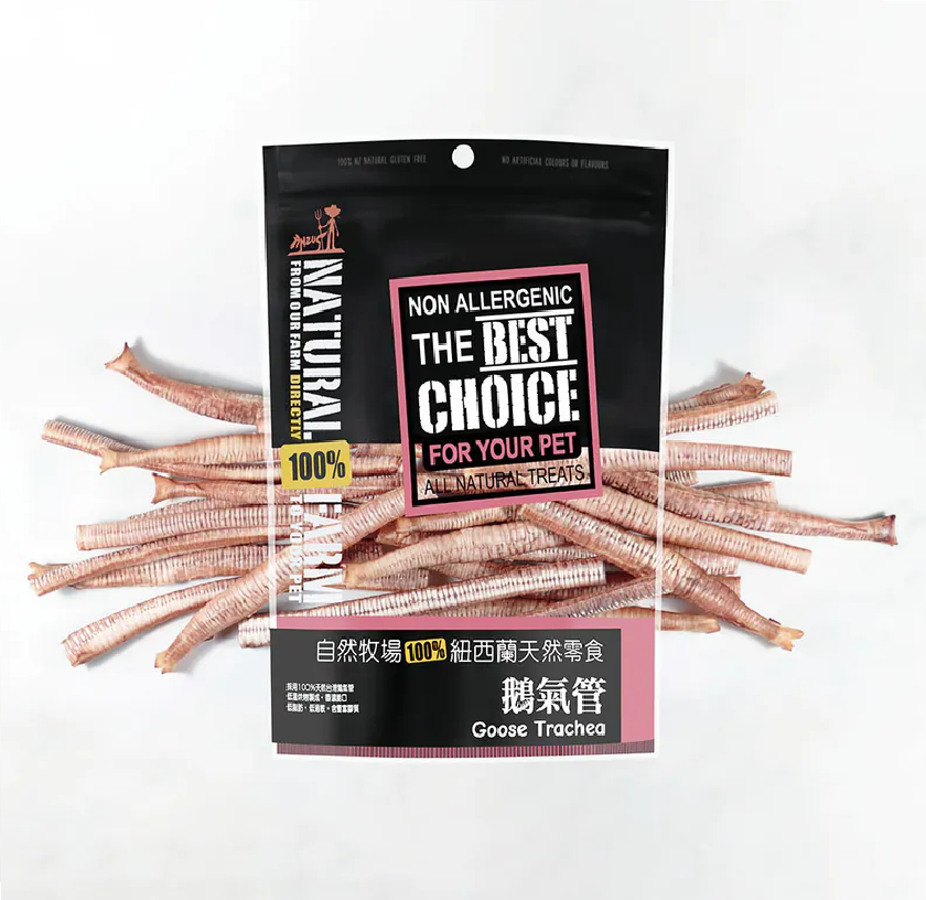 《卡仔推薦》 自然牧場 Natural Farm 天然寵物零食 鵝氣管 Goose Trachea 100g
