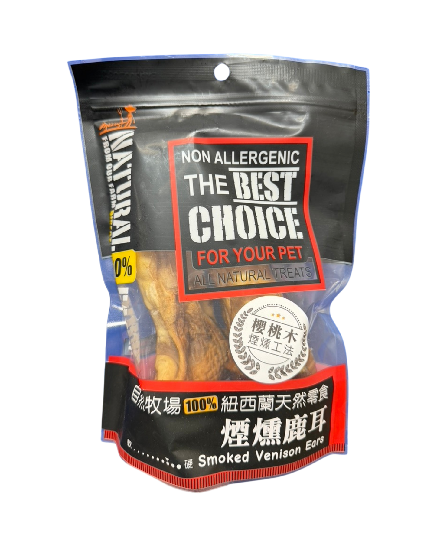 自然牧場 Natural Farm 天然寵物零食 煙燻鹿耳 100g