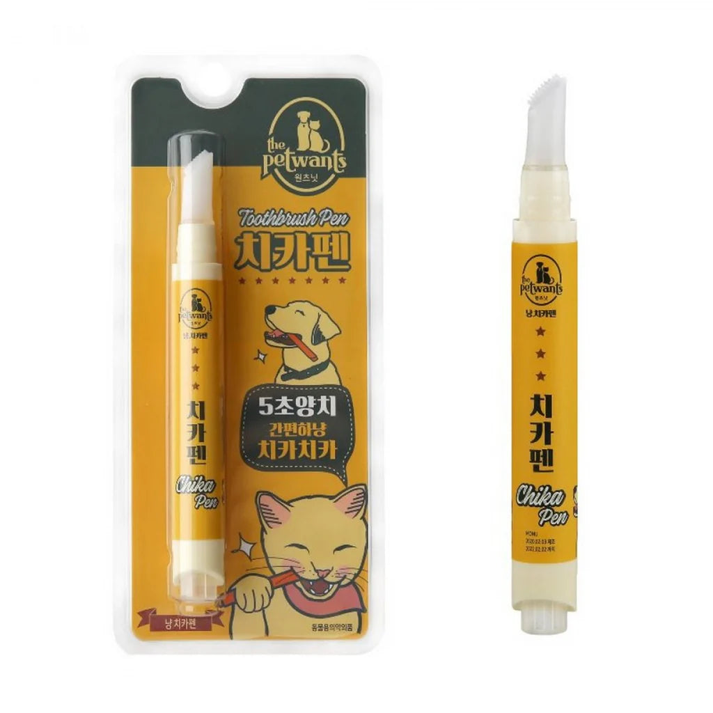THE PET WANTS Chika Pen for Cat 貓貓潔牙筆 (黃色)