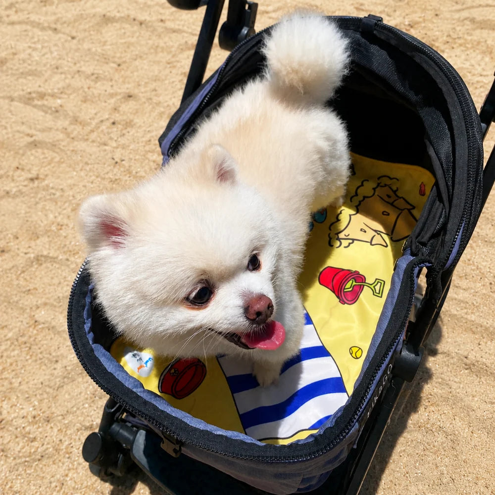 Woof² Meow² x AU-au! 沙灘腳印冰涼寵物推車墊