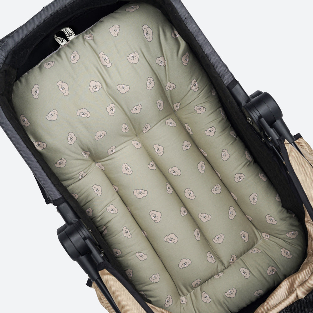 Rottie 寵物推車 綠底 Poodle車墊 Stroller Cushion