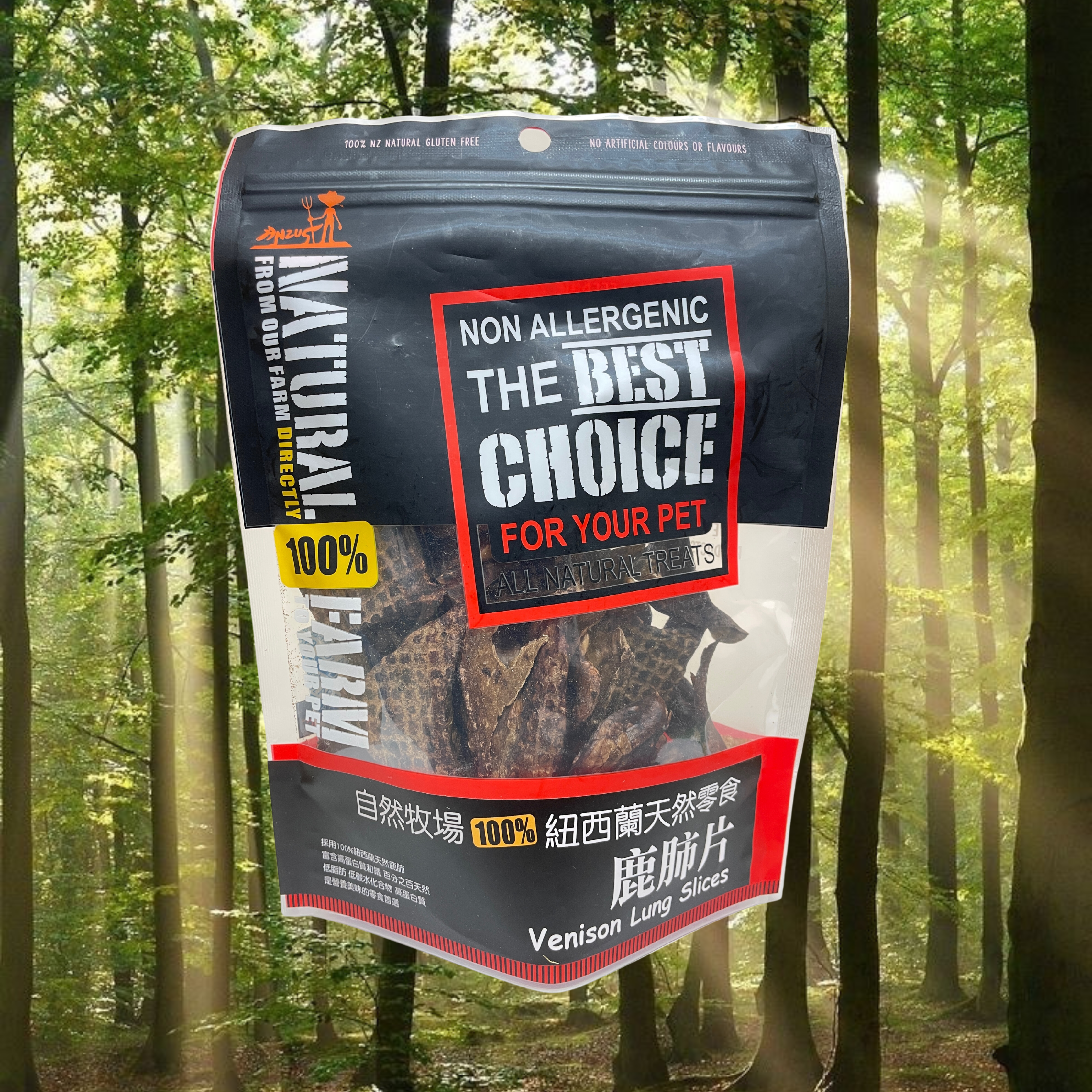 自然牧場 Natural Farm 天然寵物零食 鹿肺片 Venison Lung Slices 100g