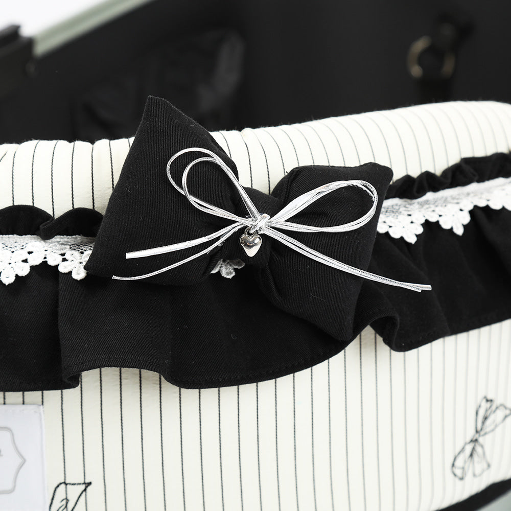 Ritogato Pliant Buggy Cover-up Guard 寵物推車圍邊 蝴蝶結喱士款 - 黑色