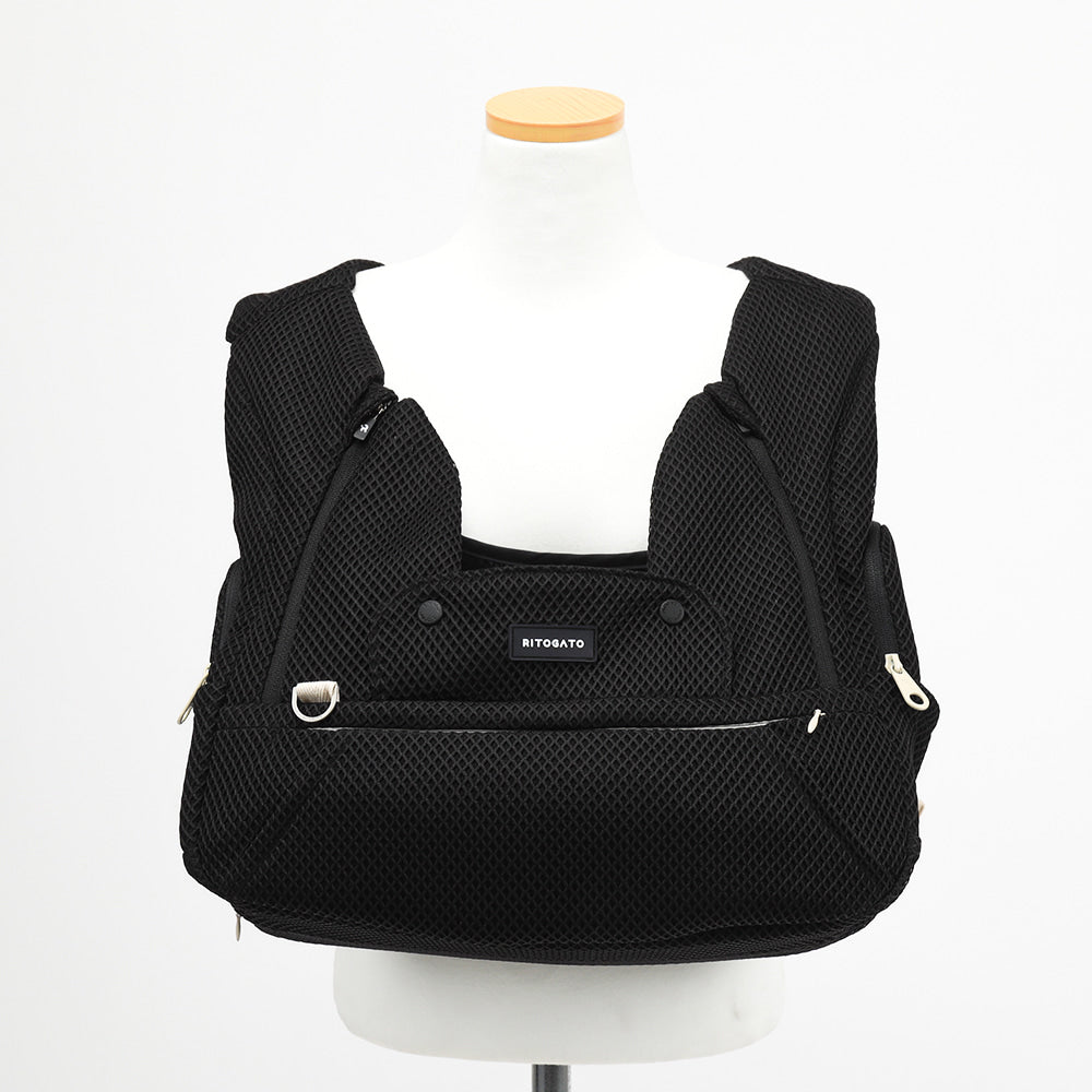 【V7】Ritogato Voddly Plus Front Bag 前孭寵物袋 網袋質料 黑色