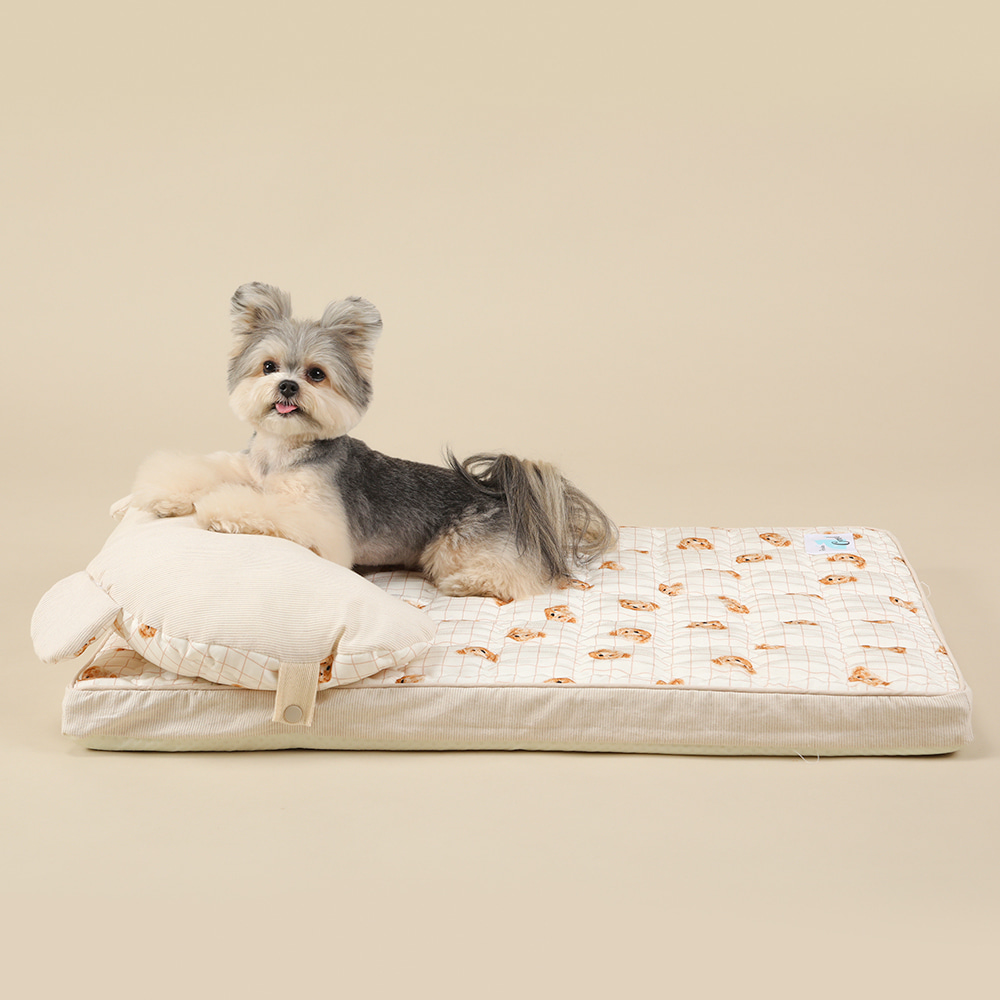Ritogato Air-Coil氣墊涼感床連枕頭 Air-Coil Dog Cool Mat with Pillow (Check Bear)