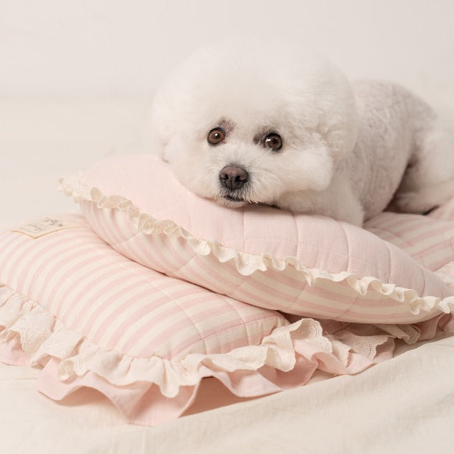 Ritogato Pawpaw Frill Pet Cart Cushion 小熊喱士款寵物推車車墊套裝 - 粉紅色