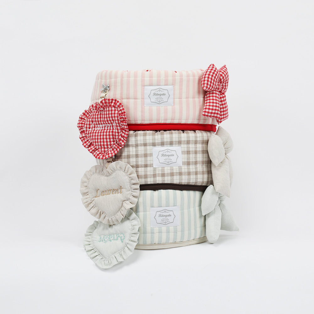 Ritogato Chou-Ribbon Buggy Cover-up Guard 韓式簡約款寵物推車圍邊 - 粉紅色