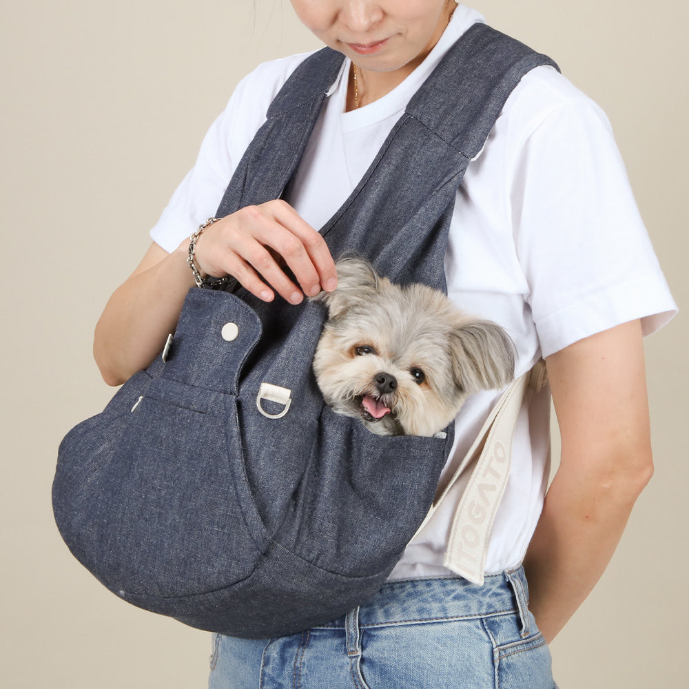 【Version 5】 Ritogato Voddly Petite Front Bag 前孭寵物袋 細版夏日透氣質料 牛仔藍色