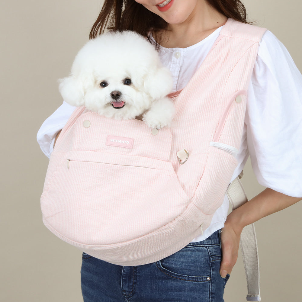 【Version 5】 Ritogato Voddly Petite Front Bag 前孭寵物袋 細版夏日透氣質料 粉紅色
