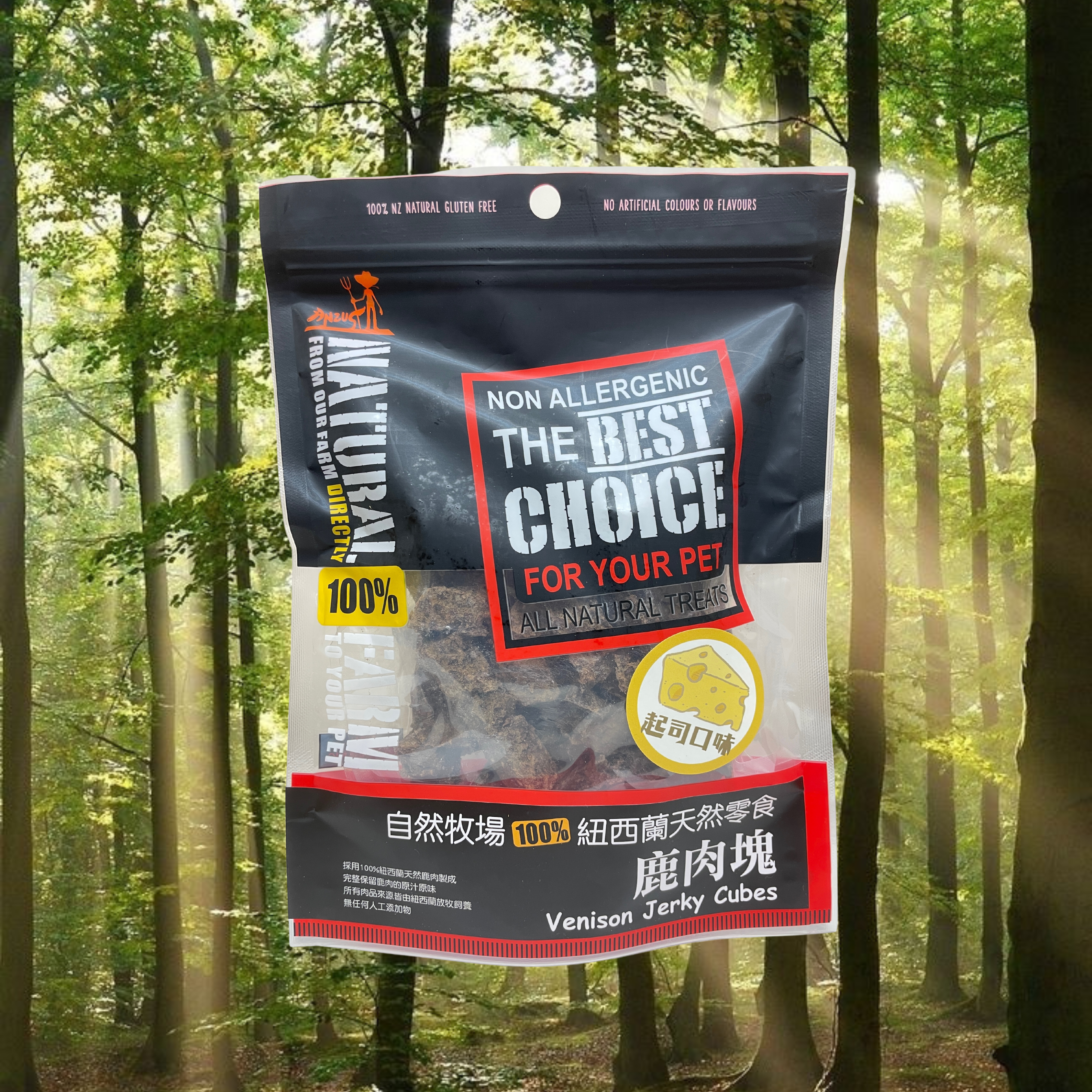 Natural Farm 天然寵物零食 起司鹿肉塊 Cheese Venison Jerky Cubes 120g