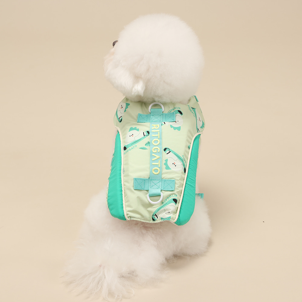 Ritogato 衝浪板寵物救生衣 Swing Heart Green Life Jacket