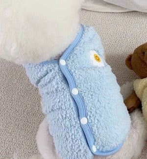 韓國笑臉花花啪樓抓絨背心 Smiley Daisy Vest Jacket