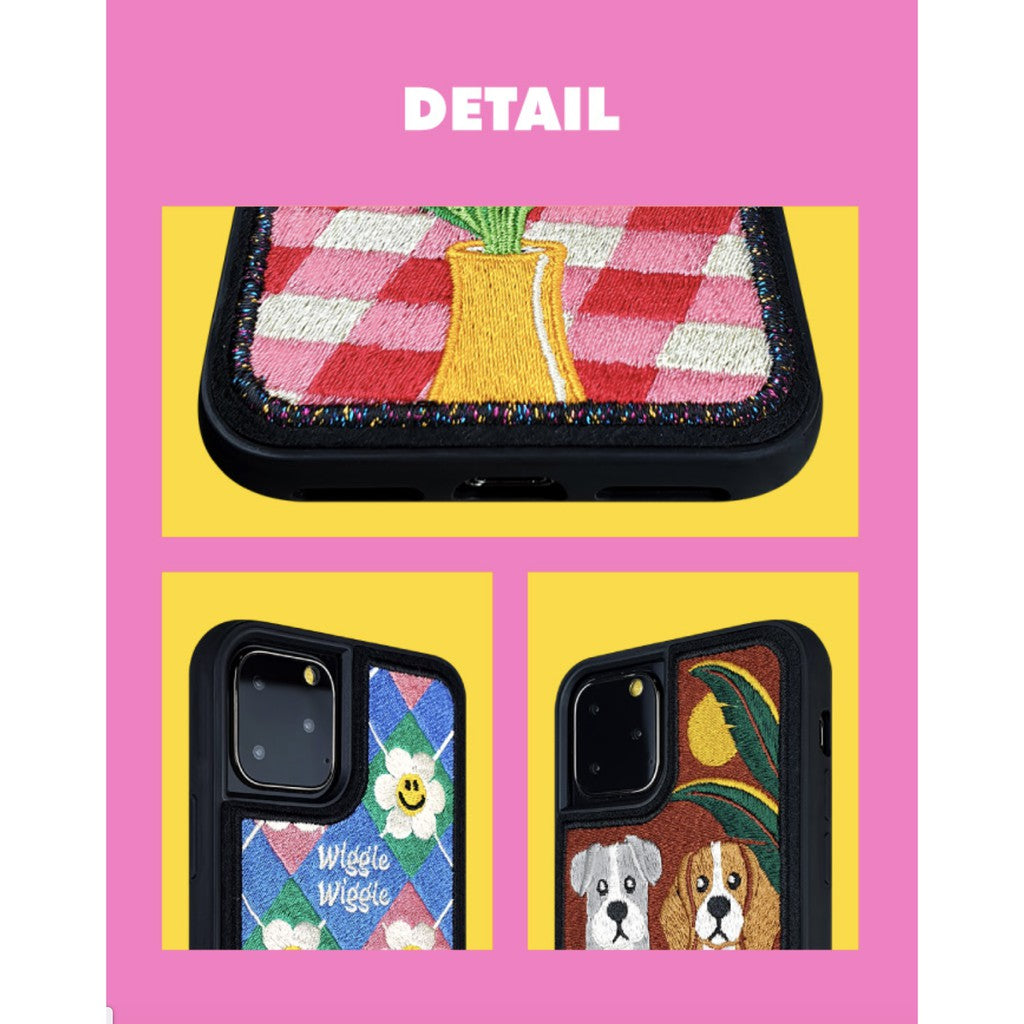 【限時優惠】Wiggle Wiggle iPhone Case 刺繡款 狗狗早餐