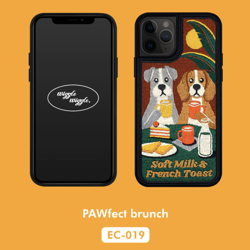 【限時優惠】Wiggle Wiggle iPhone Case 刺繡款 狗狗早餐