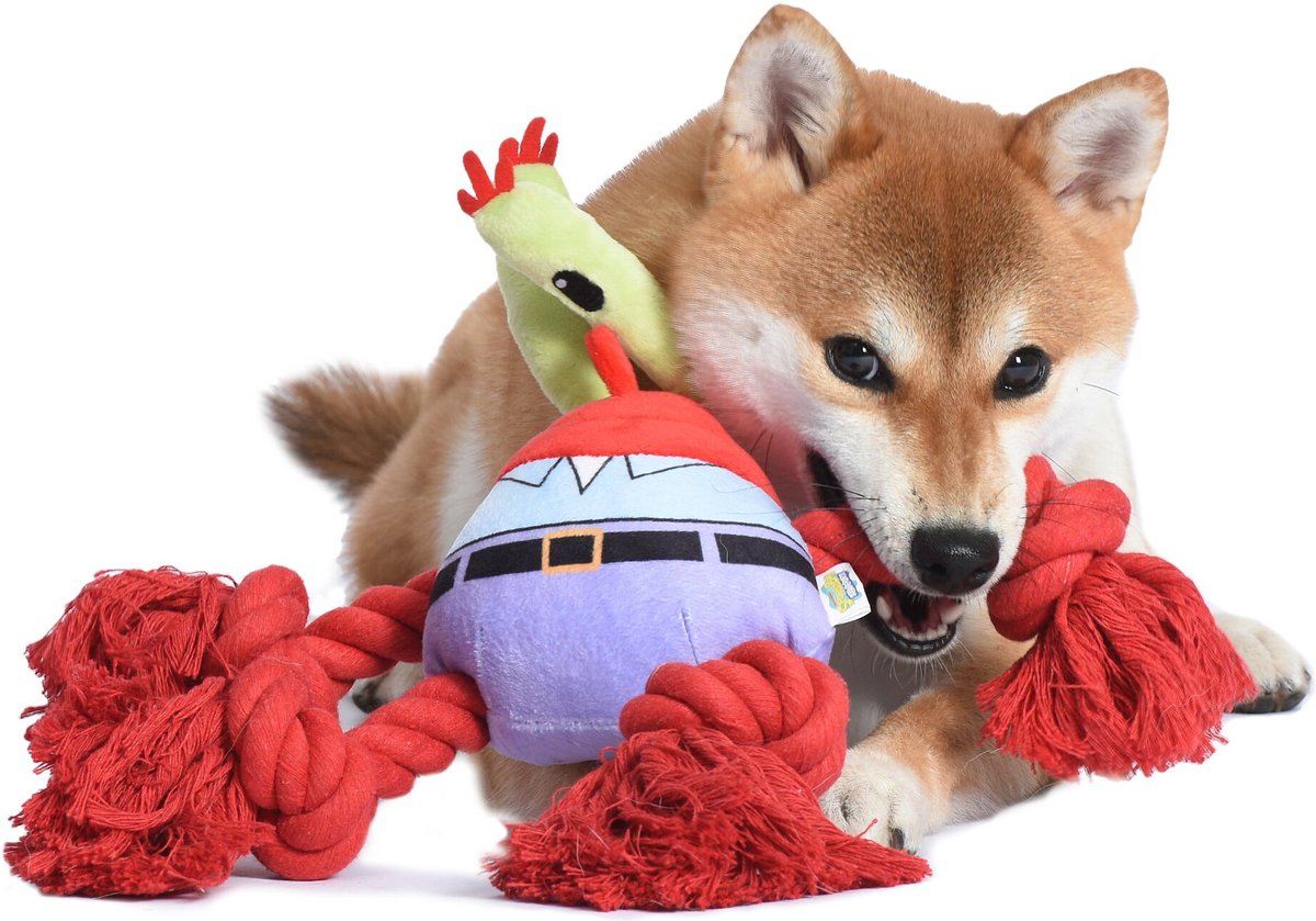 SpongeBob Mr. Krabs Rope Squeaky Plush Dog Toy 蟹老闆拉繩玩具