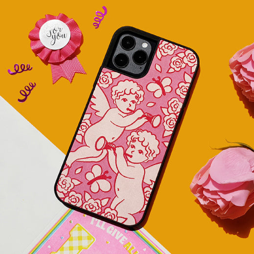 【限時優惠】Wiggle Wiggle iPhone case 織標款 粉紅天使