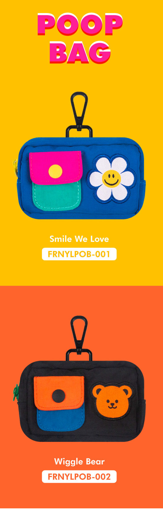 Wiggle Wiggle Poop Bag Wiggle Bear Pouch (with 2 poop bags)