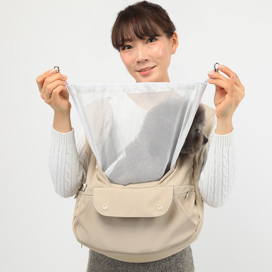 【V7】Ritogato Voddly Plus Front Bag 前孭寵物袋 透氣網質料 杏色