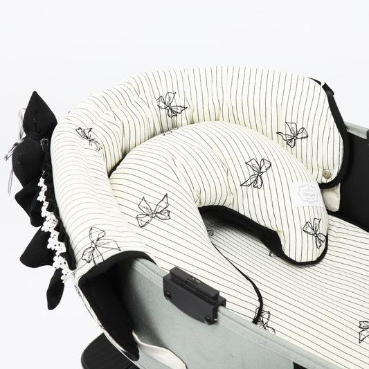 Ritogato Pliant Buggy Cover-up Cushion 蝴蝶結喱士款寵物推車車墊套裝 - 黑色