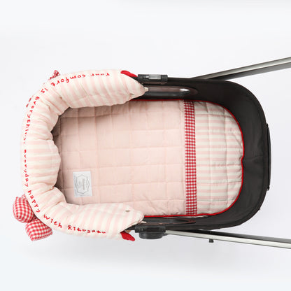 Ritogato Chou-Ribbon Buggy Cover-up Cushion 韓式簡約款寵物推車車墊套裝 - 粉紅色