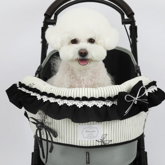 Ritogato Pliant Buggy Cover-up Guard 寵物推車圍邊 蝴蝶結喱士款