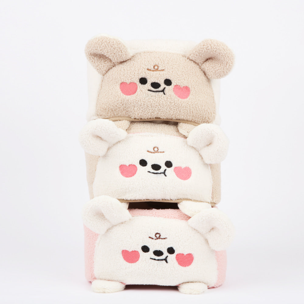 Ritogato Bolppangi Buggy Cover-up Guard 熊仔毛絨絨款寵物推車圍邊 - 杏色