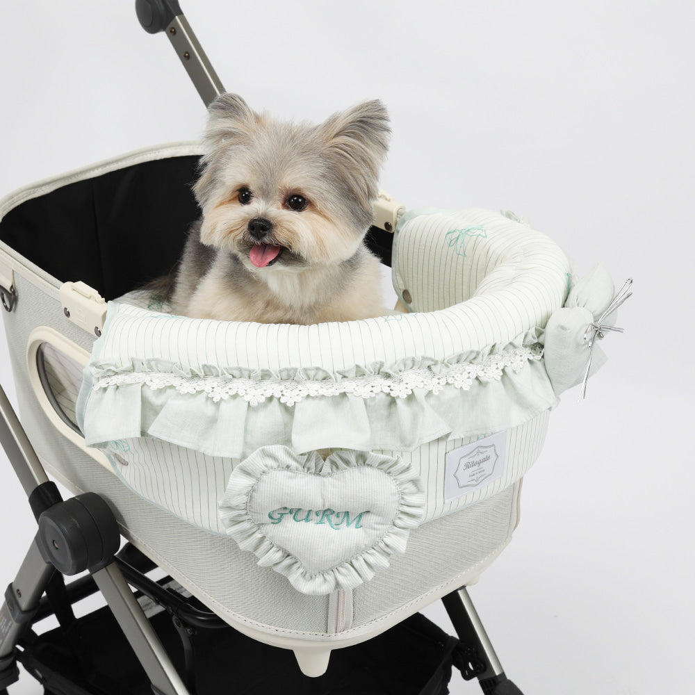 Ritogato Pliant Buggy Cover-up Guard 蝴蝶結喱士款寵物推車圍邊 - 湖水綠