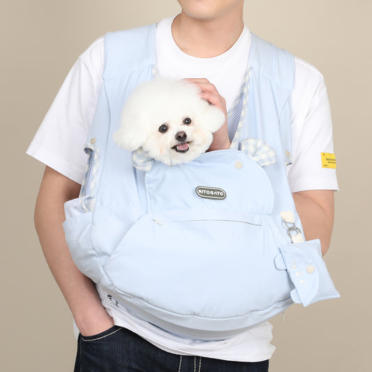 【Version 4】 Ritogato Voddly Cooloud Front Bag 前孭寵物袋 夏日透氣質料 淺藍色
