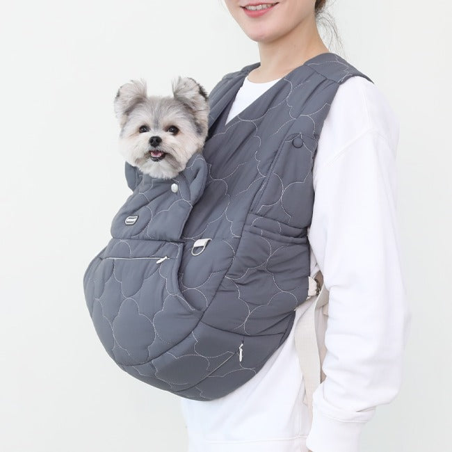 【Version 3】Ritogato Voddly Cozy Front Bag 前孭寵物袋 跣水質料 炭灰色