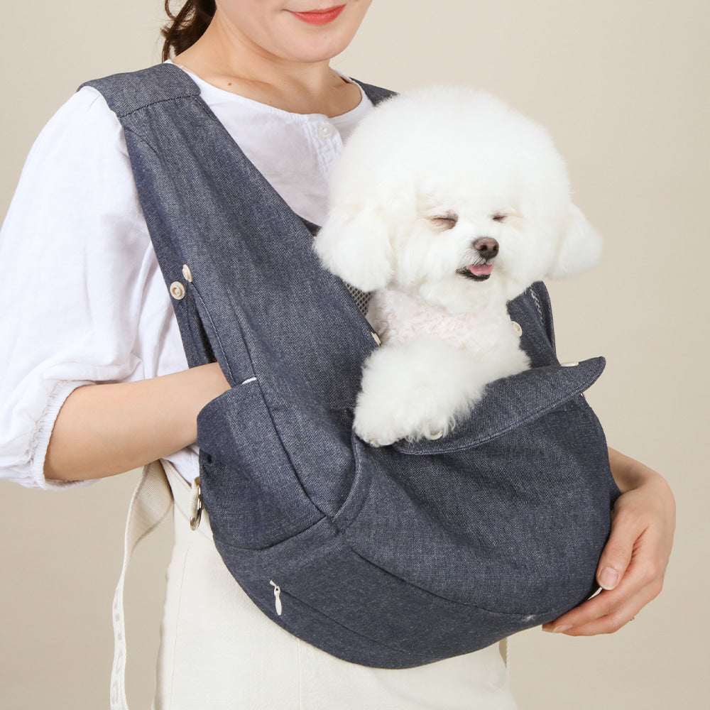 【Version 5】 Ritogato Voddly Petite Front Bag 前孭寵物袋 細版夏日透氣質料 牛仔藍色