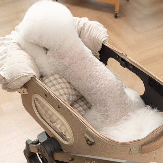 Ritogato Pawpaw Frill Pet Cart Cushion 小熊喱士款寵物推車車墊套裝- 啡色