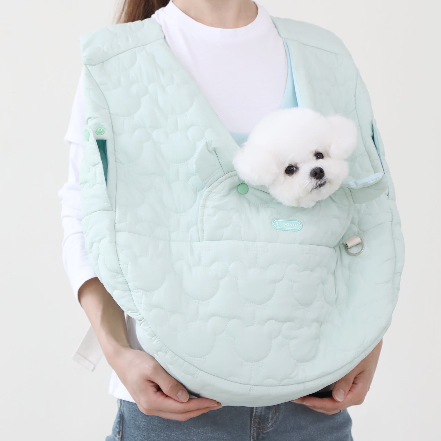 【Version 1】Ritogato Voddly Front Bag 前孭寵物袋 跣水質料 湖水綠色