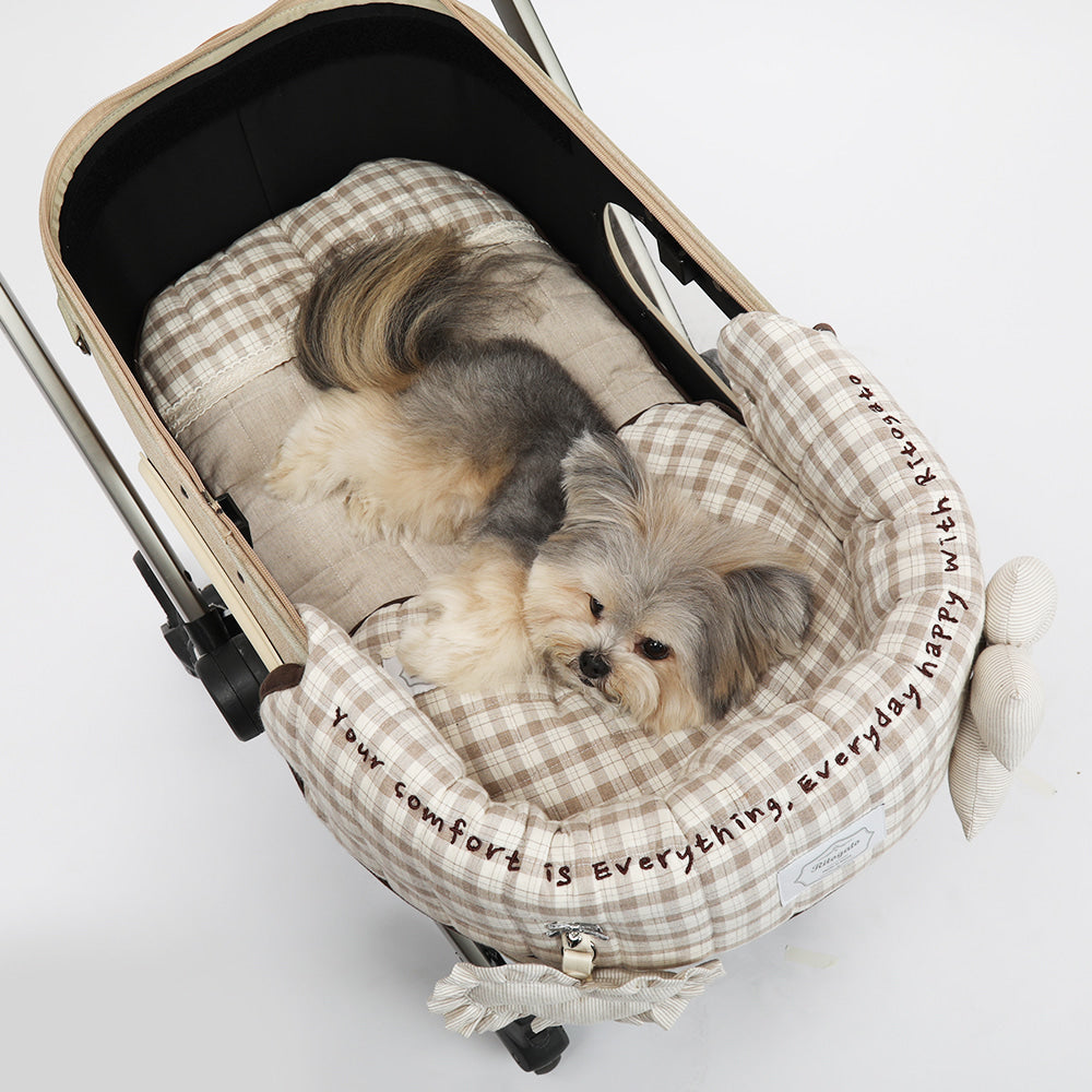 Ritogato Chou-Ribbon Buggy Cover-up Cushion 韓式簡約款寵物推車車墊 - 湖水綠
