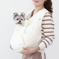 【Version 3】Ritogato Voddly Cozy Front Bag 前孭寵物袋 跣水質料 奶白色