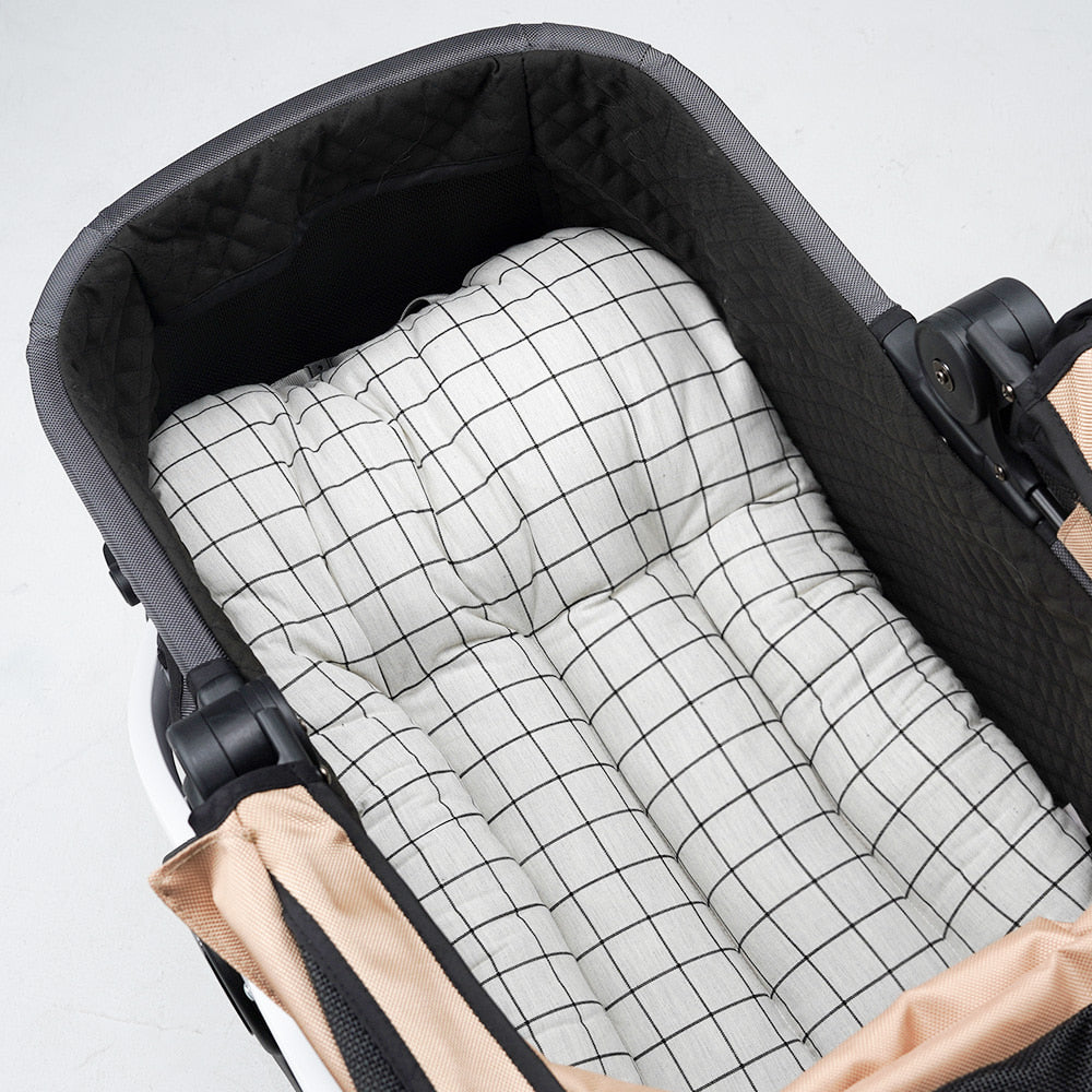 Rottie 寵物推車 白底格仔車墊  Stroller Cushion