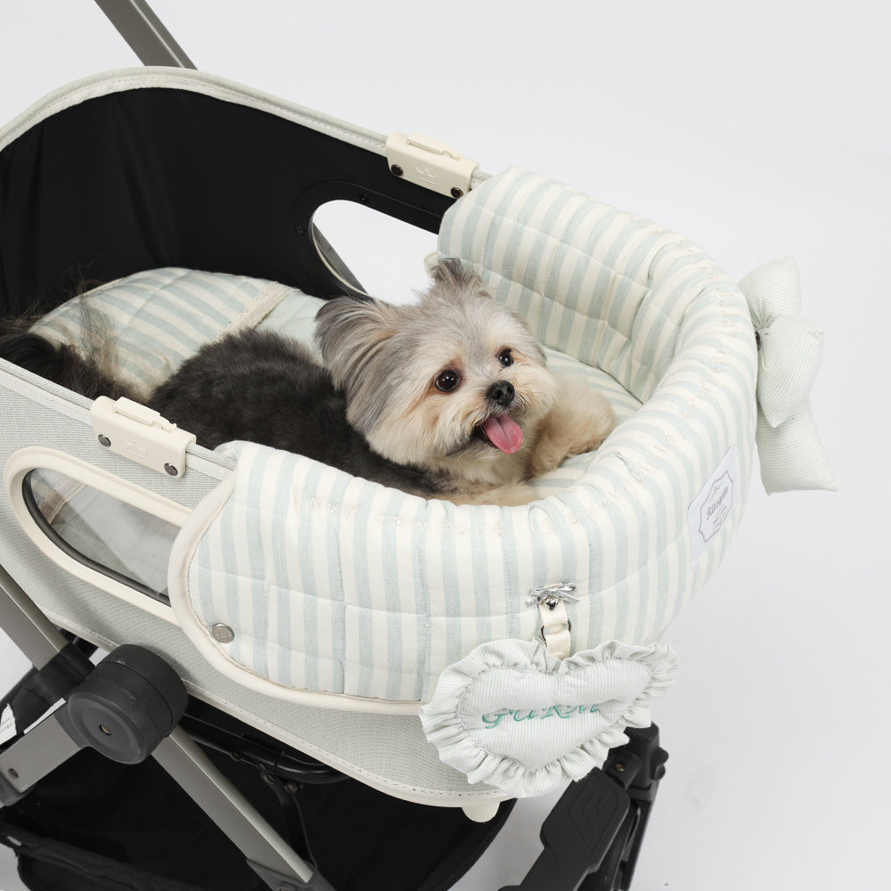 Ritogato Chou-Ribbon Buggy Cover-up Cushion 韓式簡約款寵物推車車墊 - 湖水綠