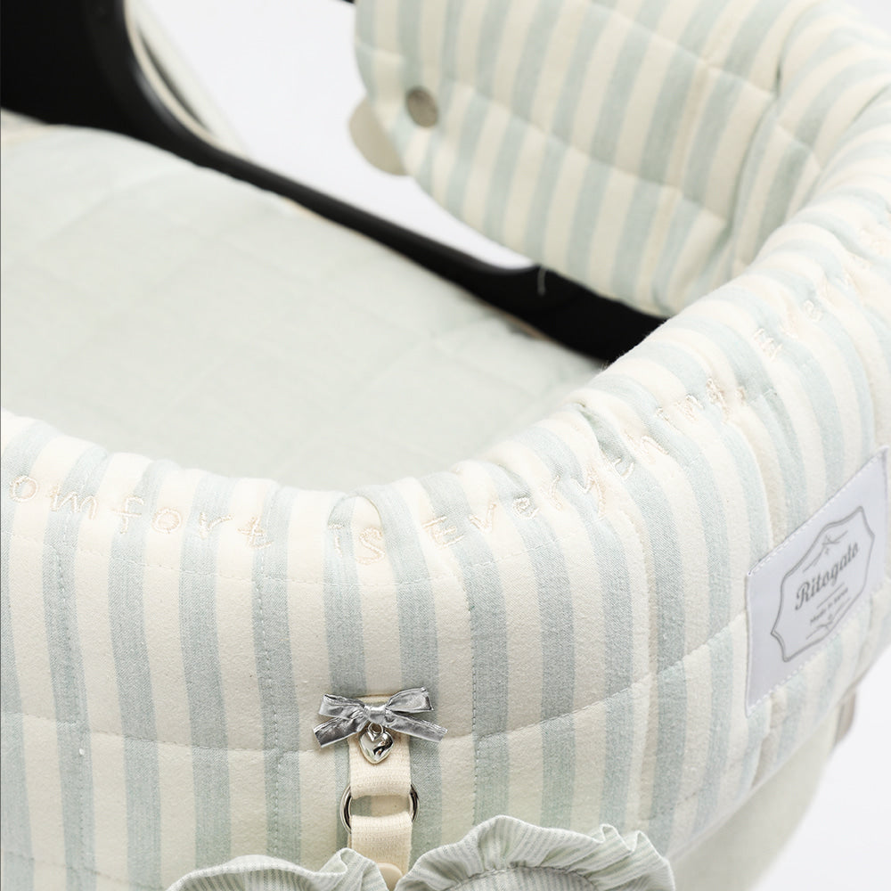 【預訂】Ritogato Chou-Ribbon Buggy Cover-up Guard 韓式簡約款寵物推車圍邊 - 湖水綠