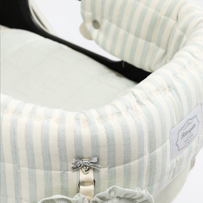 Ritogato Chou-Ribbon Buggy Cover-up Guard 韓式簡約款寵物推車圍邊 - 湖水綠