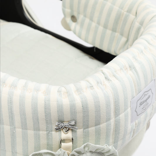 Ritogato Chou-Ribbon Buggy Cover-up Guard 韓式簡約款寵物推車圍邊 - 湖水綠